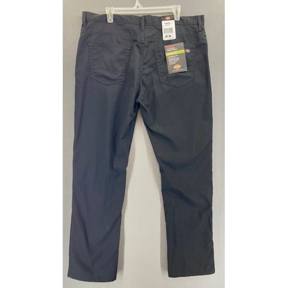 Men's Dickies 38 x 32 FLEX Slim Fit‎ 5 Pocket Twill Pant Black NWT - Picture 2 of 6